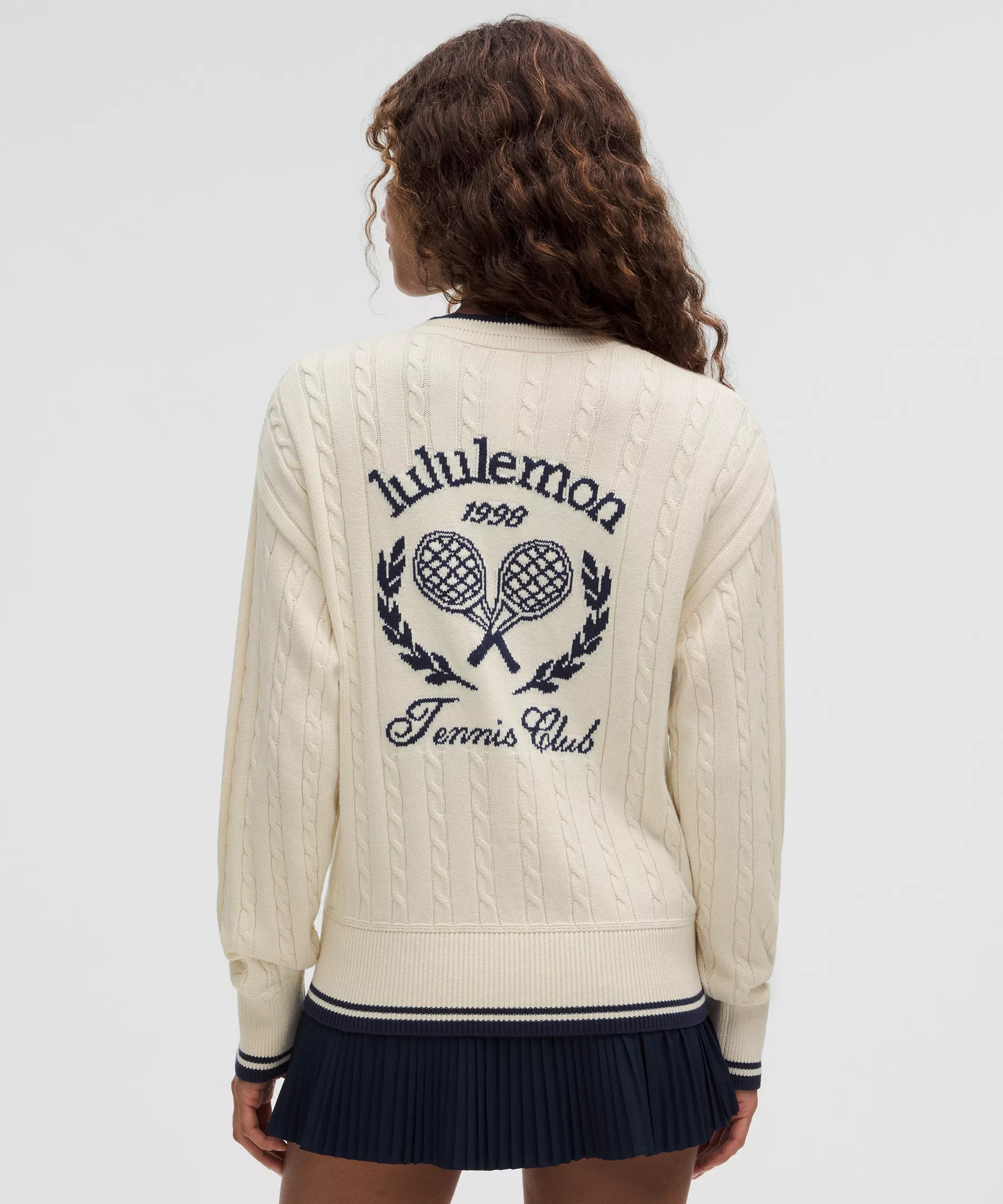 Cotton-Blend Cable-Knit Cardigan *Tennis Club - 2