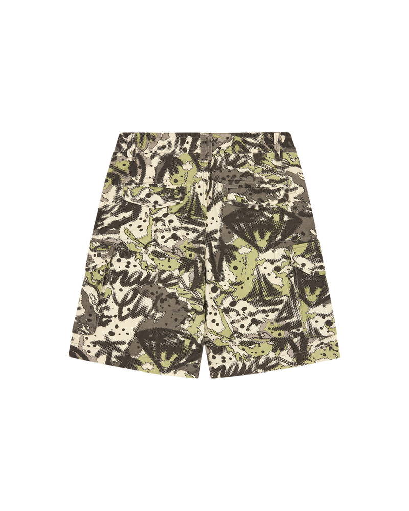 BILLIONAIRE BOYS CLUB OVERLAY CAMO COTTON CARGO SHORTS outlook