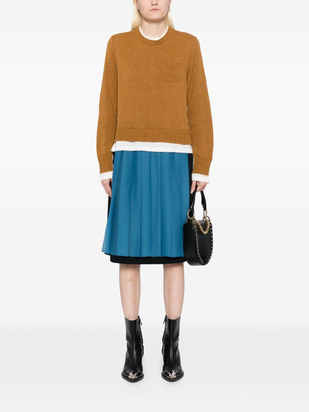 long-sleeved knit dress - 2