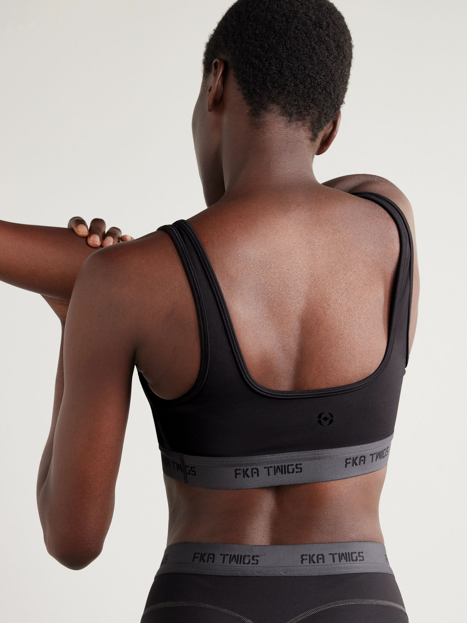 + FKA twigs Studio stretch recycled-jersey sports bra Black - 3