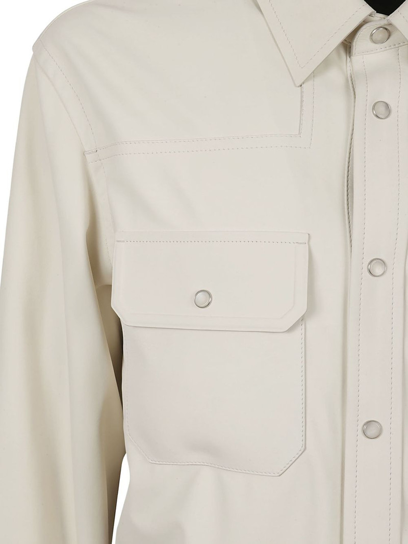 buttoned-up pocket-detail leather shirt 3
