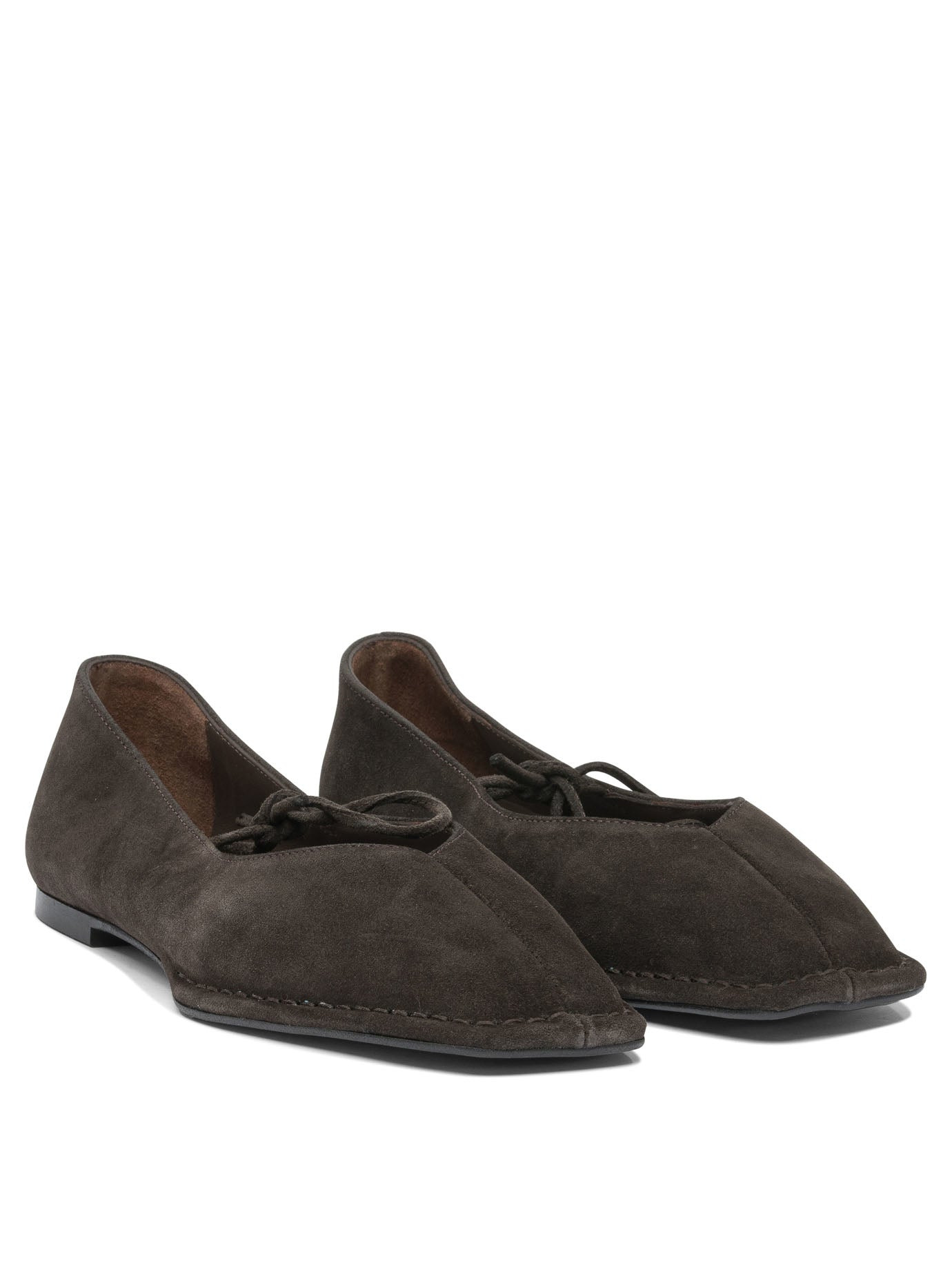Alohas - Alohas Sway Suede Coffee Brown Leather Ballet Flats - 2