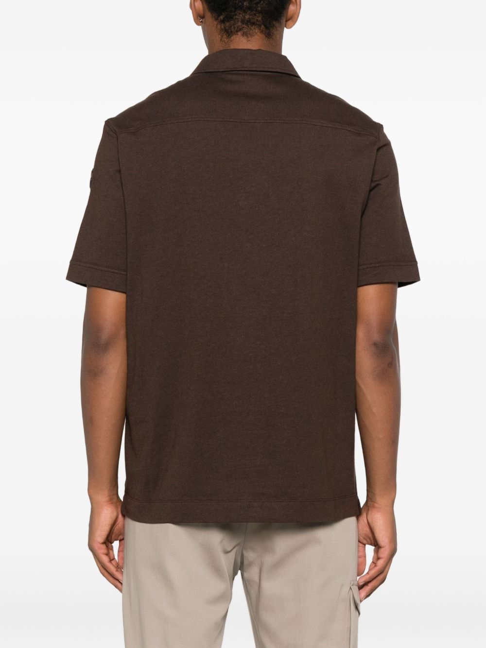 logo-patch polo shirt - 3