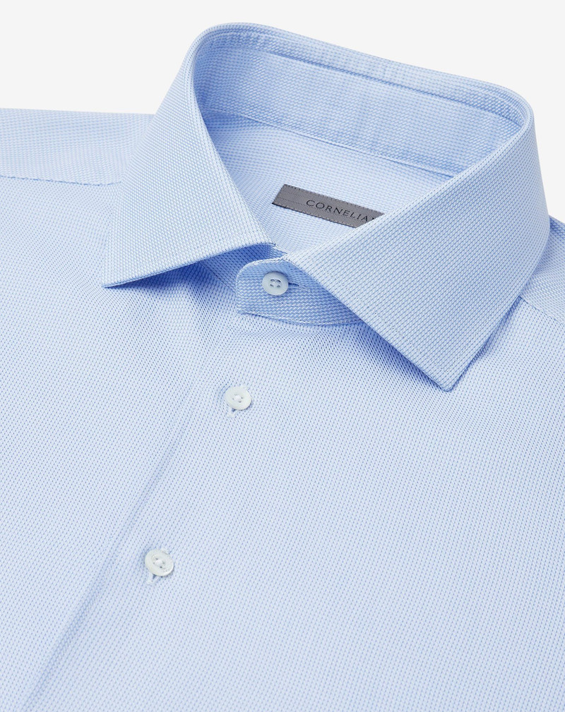 Light Blue textured cotton shirt 4