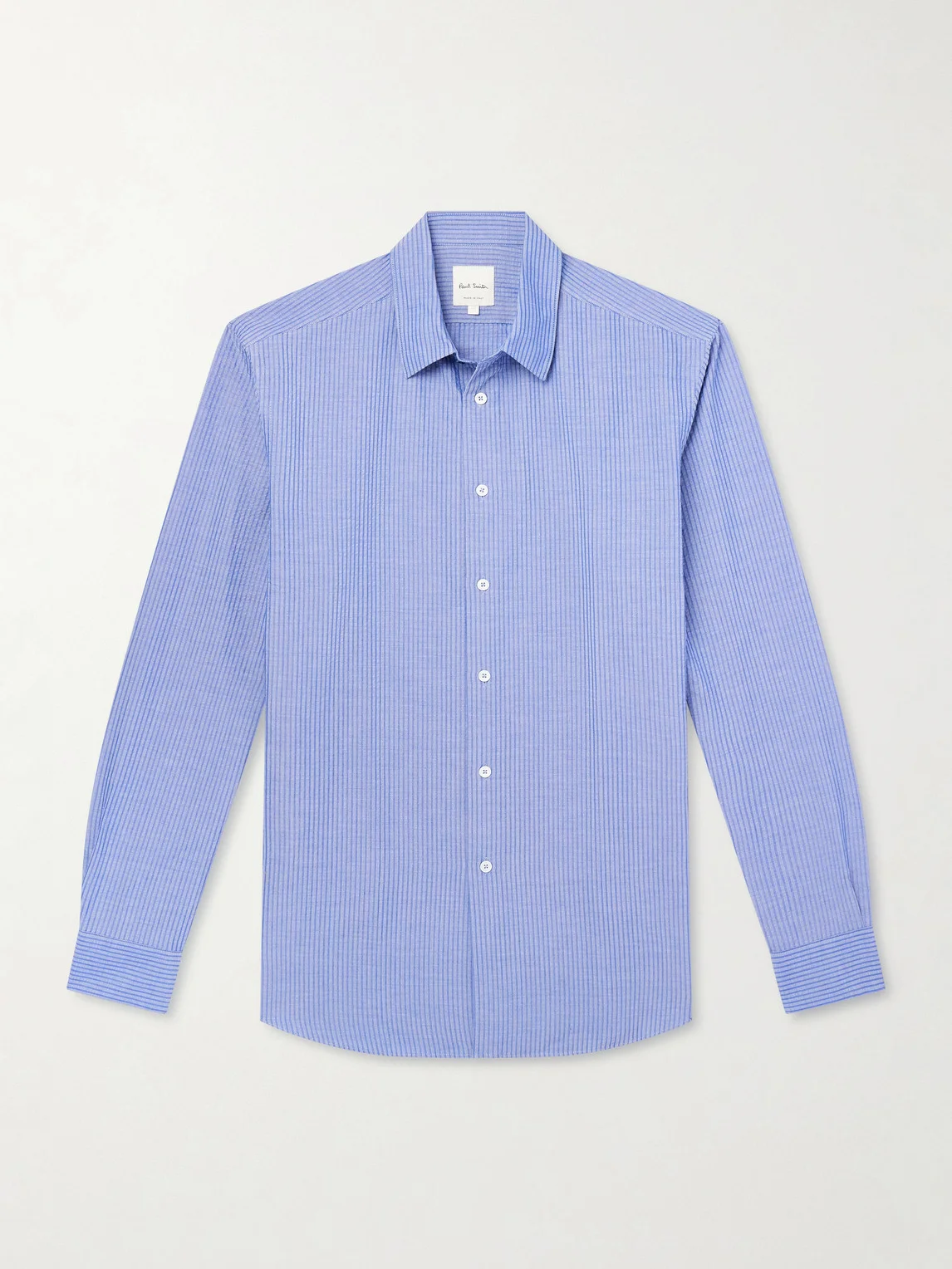 Striped Cotton-Seersucker Shirt - 1