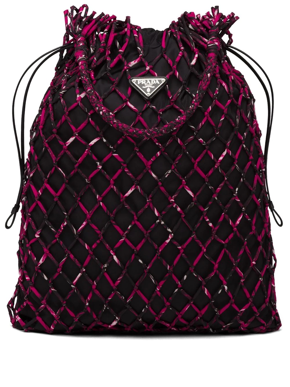 printed mesh shoulder bag - 1