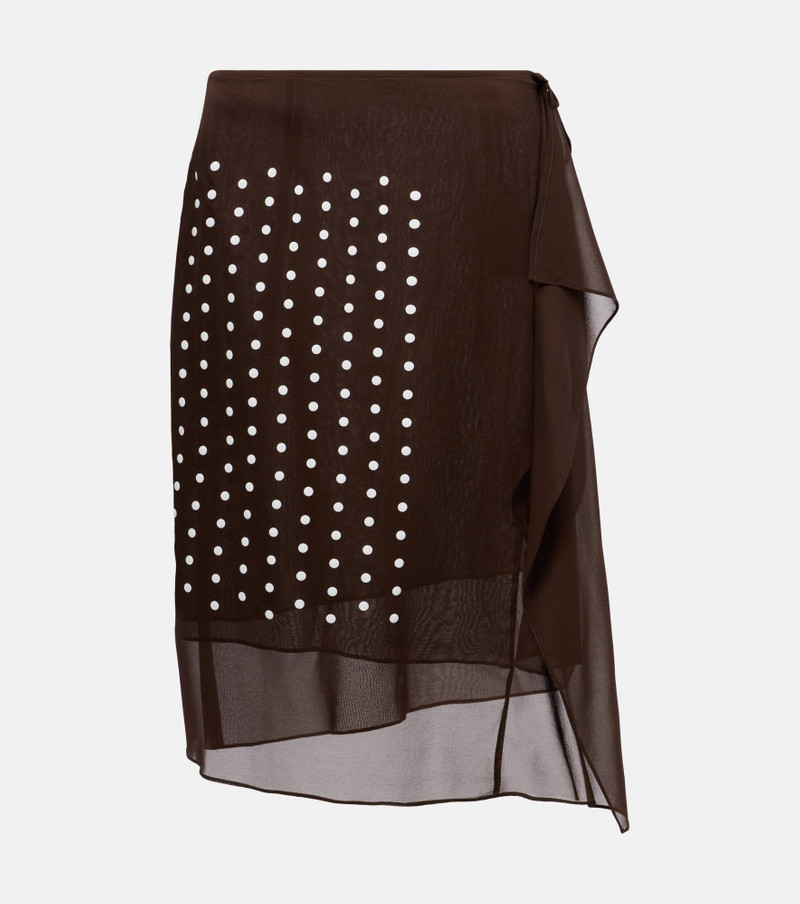 Polka-dot silk-blend midi skirt 1