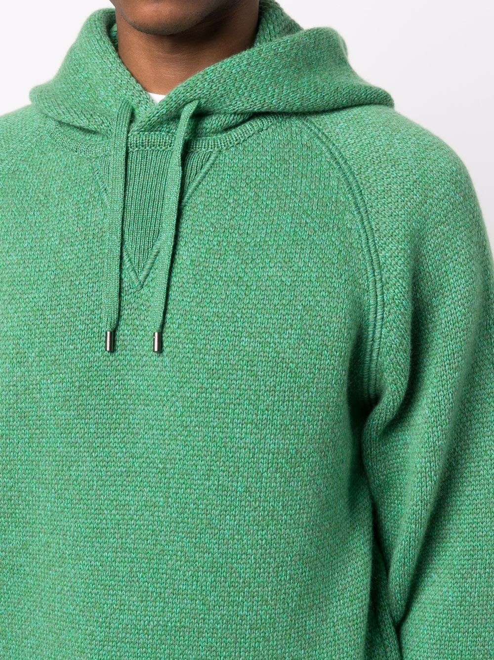 purl-knit ribbed-trim hoodie - 5