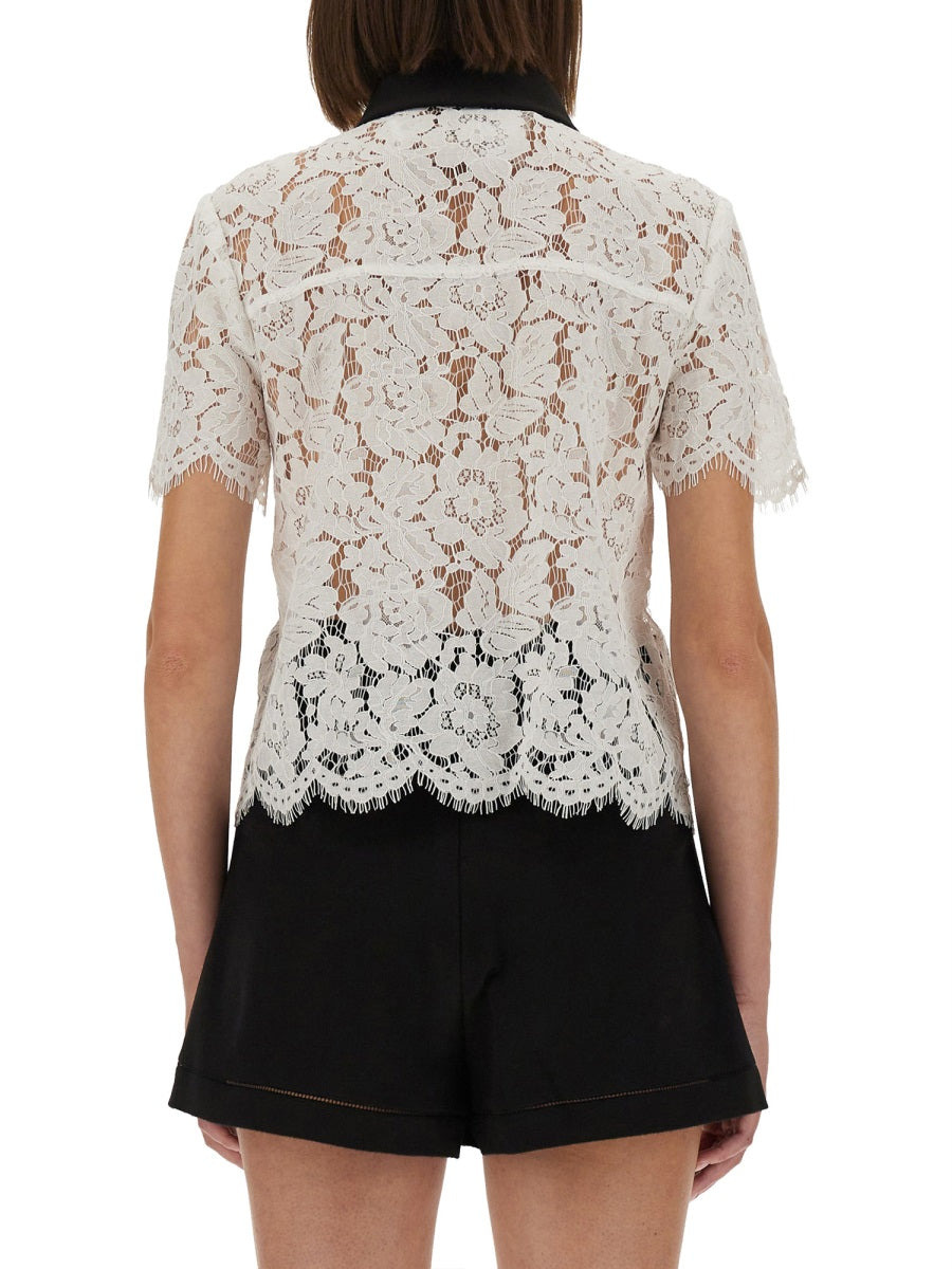 Lace Top With Collar - 3