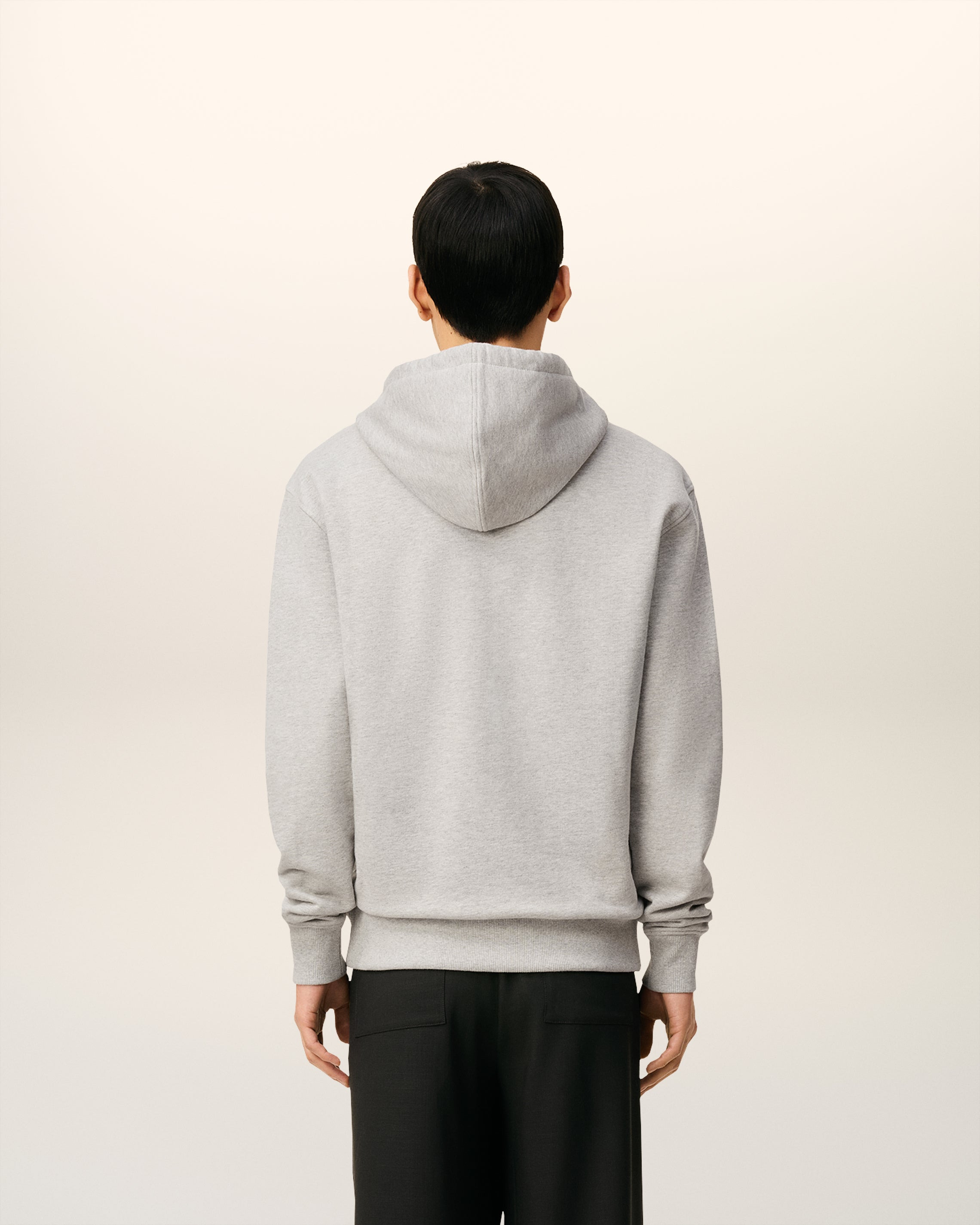 GREY COTTON ZIPPED AMI DE COEUR HOODIE - 5