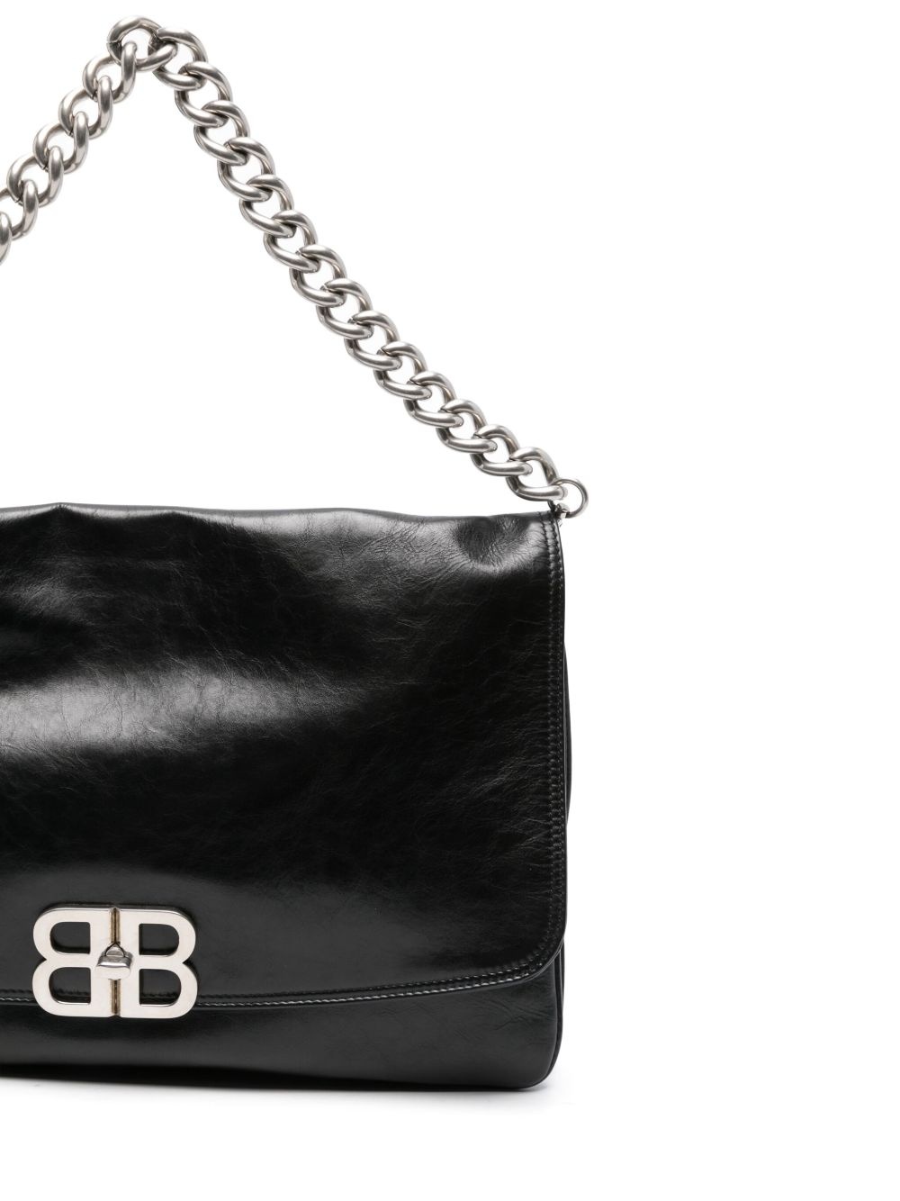 large BB leather flap bag - 4