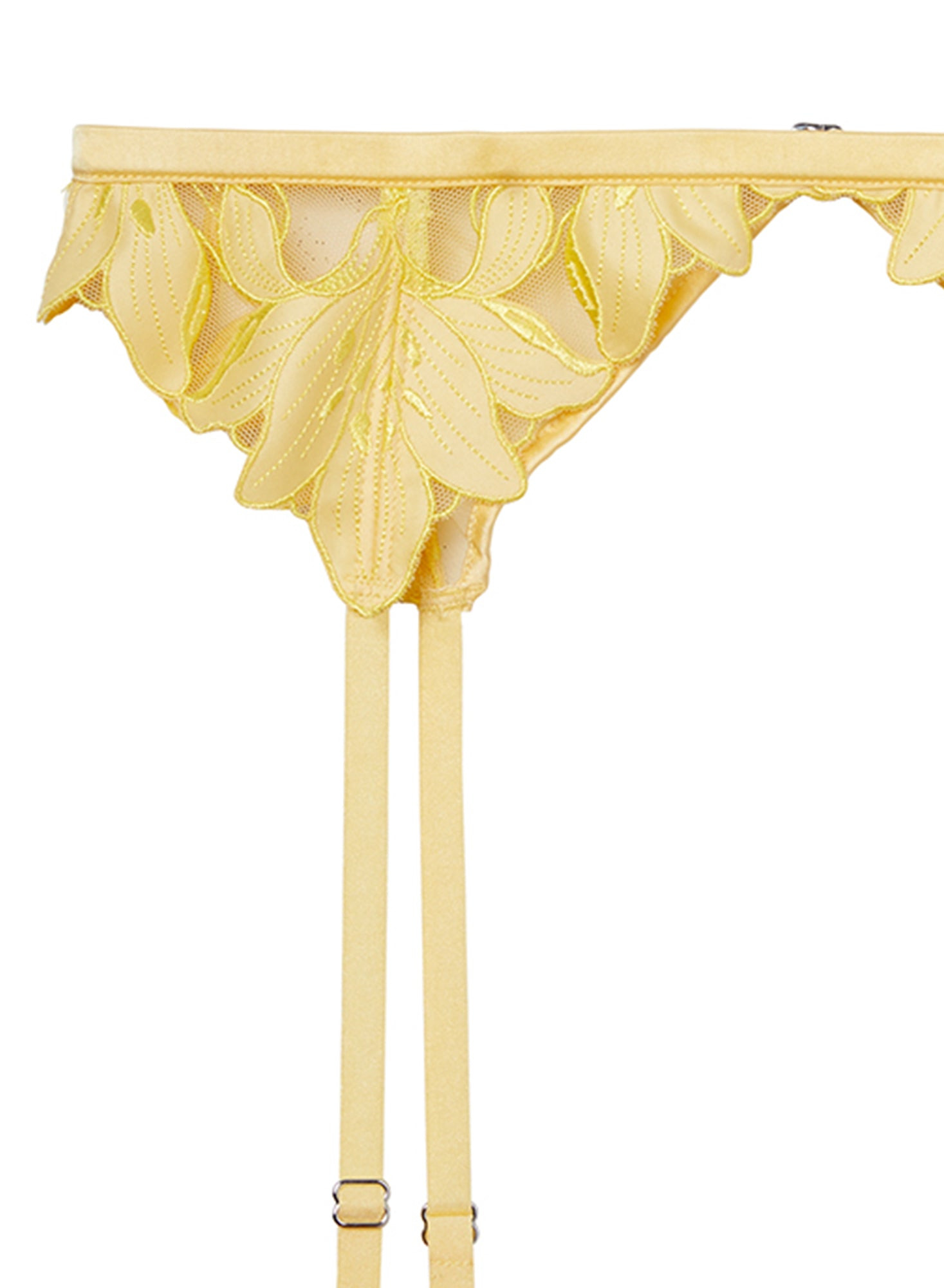 Lily Embroidery Garter Belt - 5
