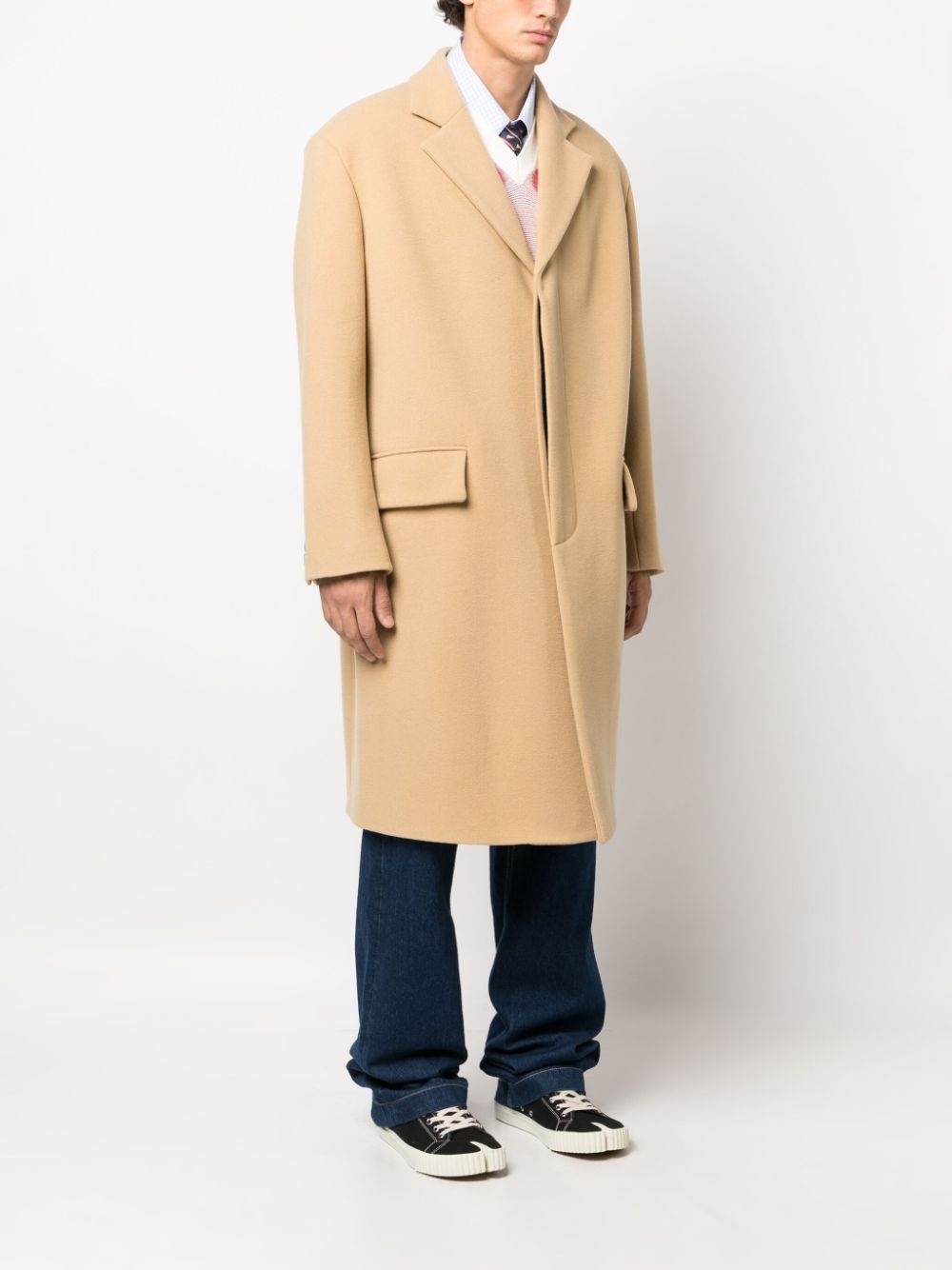 button-down single-breasted coat - 3