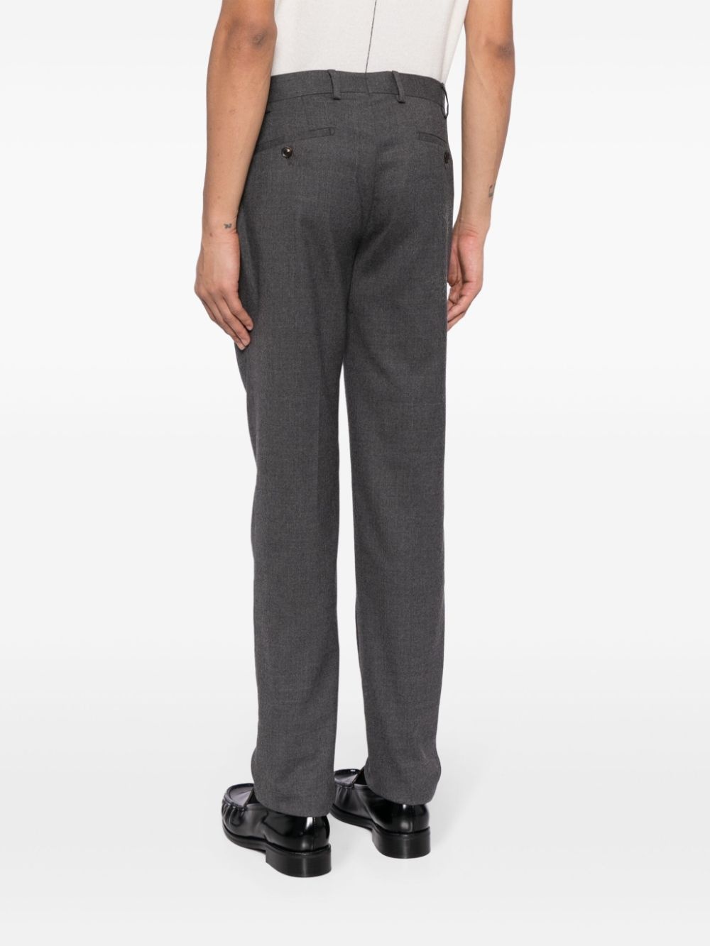pressed-crease mÃ©lange tailored trousers - 4