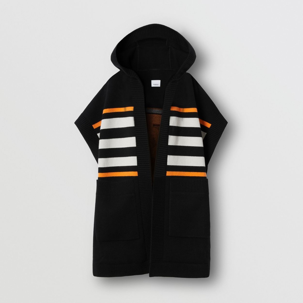 Monogram Motif Intarsia Wool Cashmere Blend Cape - 4