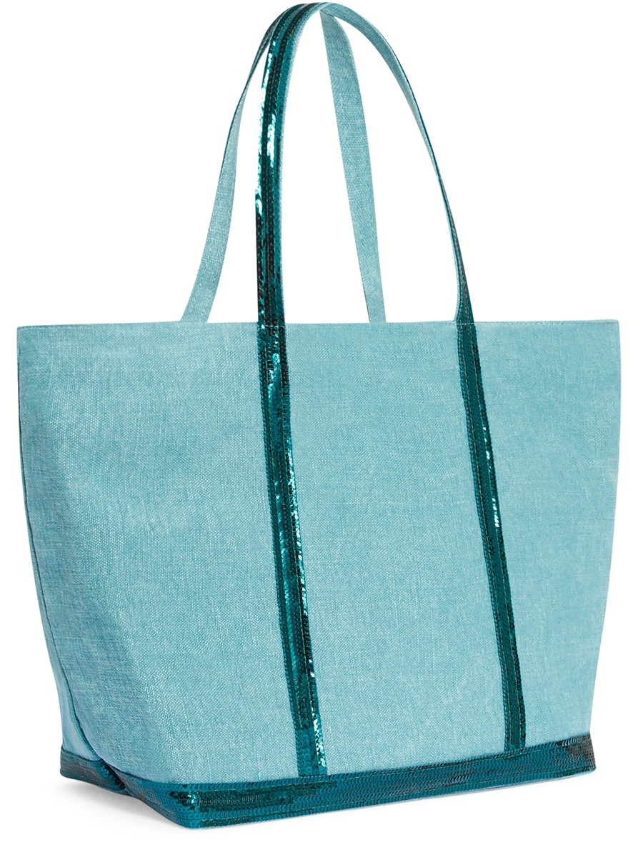 Linen L cabas tote - 2