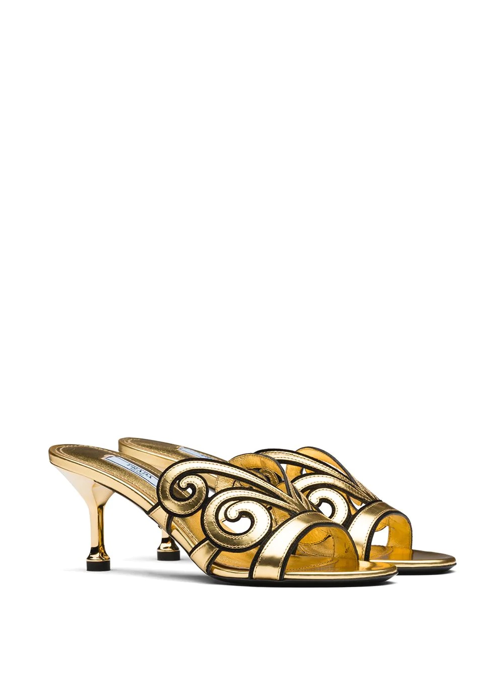 baroque details metallic sandals - 2