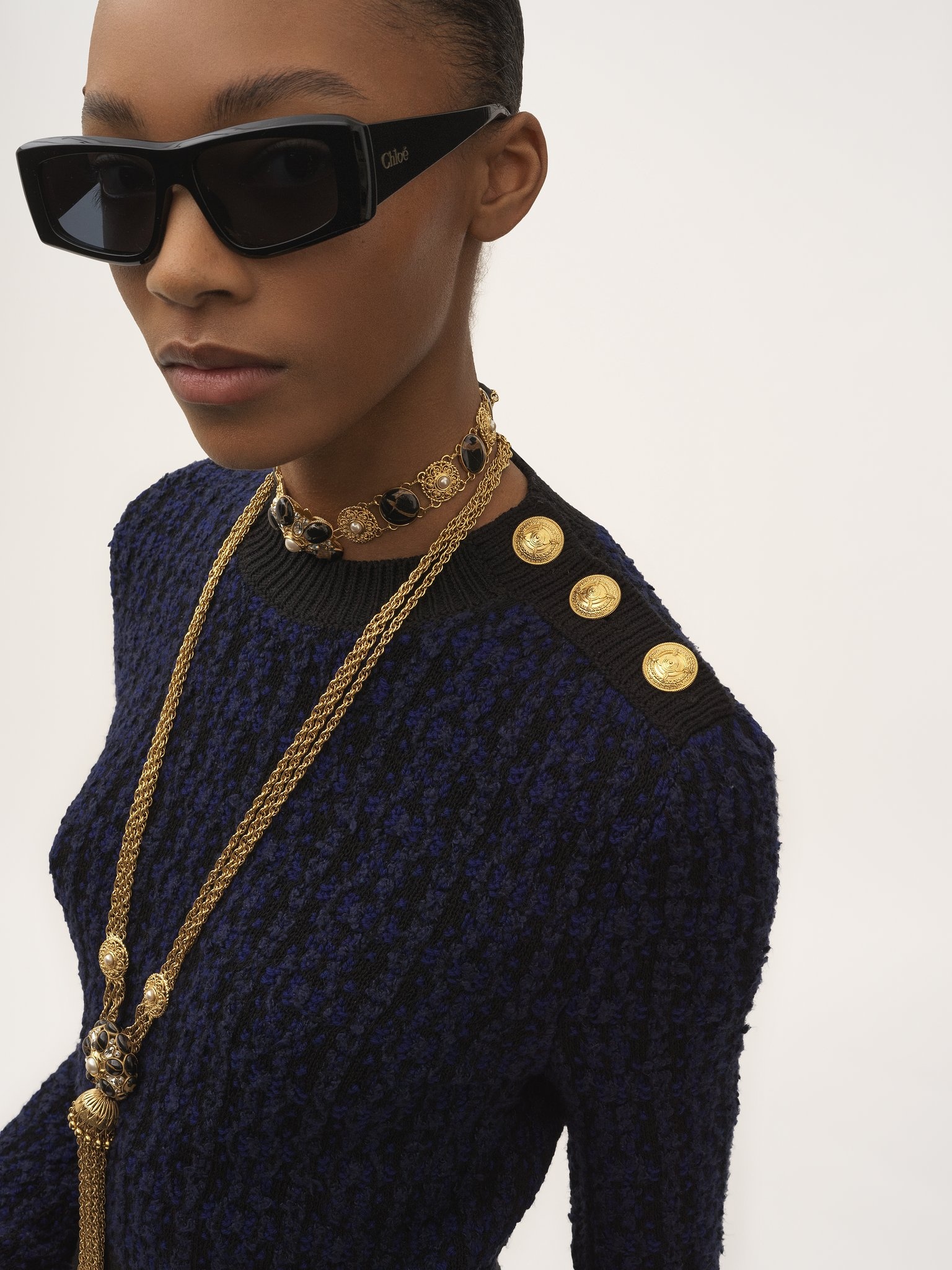 BOXY MOCK-NECK SWEATER IN A WOOL & SILK KNIT - 6