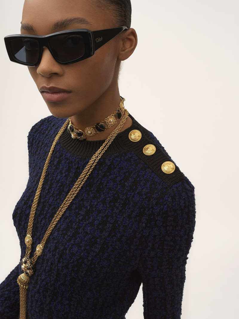 BOXY MOCK-NECK SWEATER IN A WOOL & SILK KNIT 6