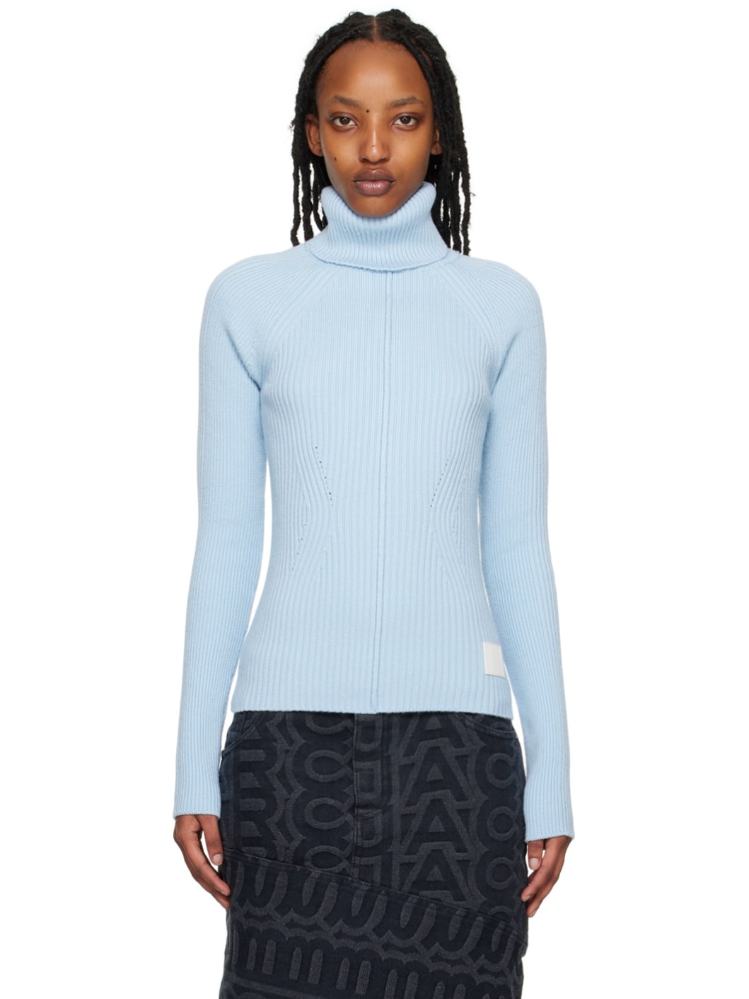 Blue 'The Ribbed' Turtleneck - 1