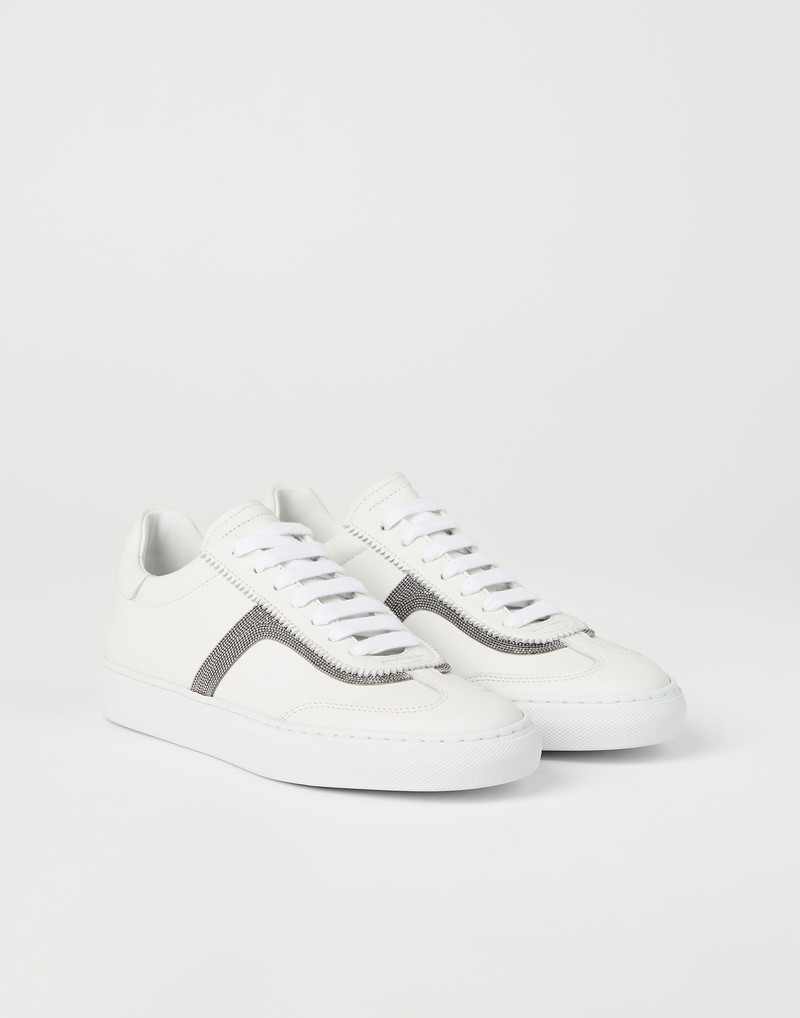 Calfskin sneakers with precious detail 1