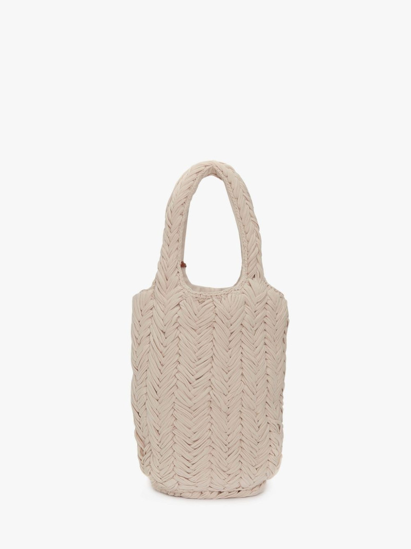 KNITTED SHOPPER TOTE BAG WITH APPLE MOTIF 4