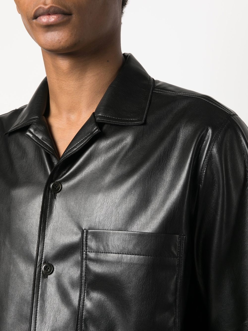 coated-finish shirt jacket - 4