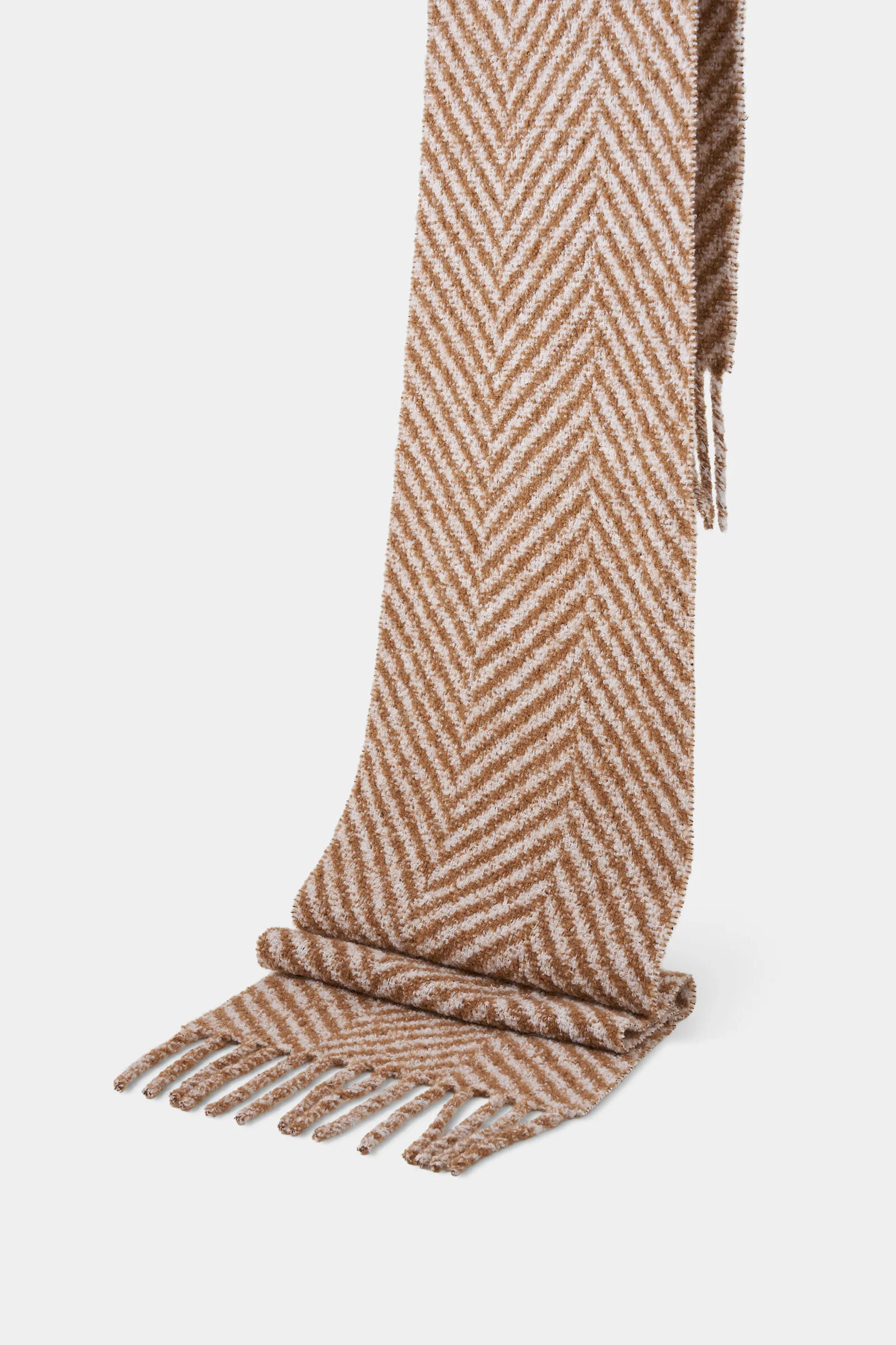Hailee bouclé scarf in Hazel/Off-White - 1