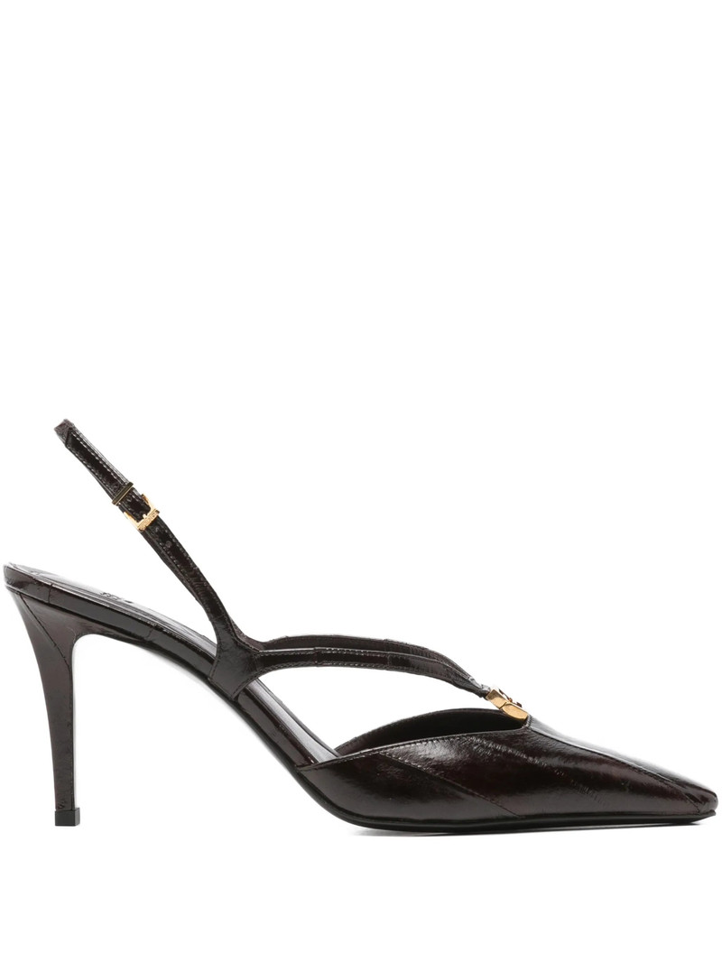Fendi Leather High-heeled Slingback Pumps 1