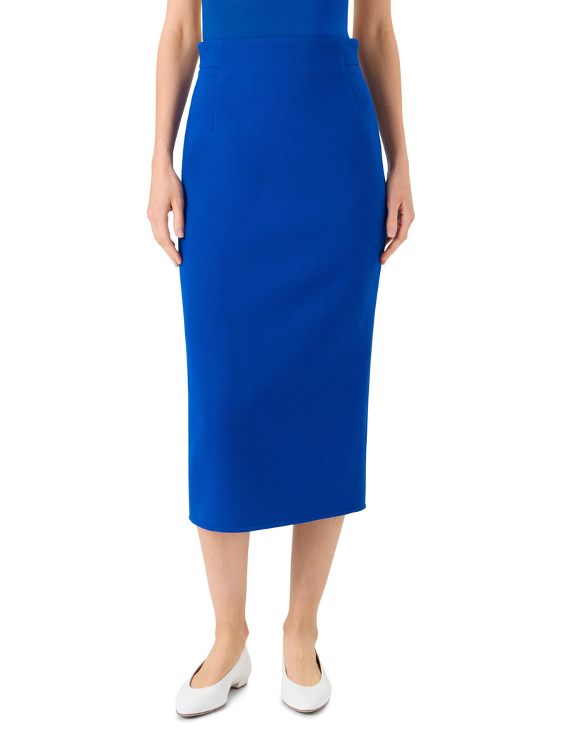 Women's Wool-Blend Crepe Pencil Skirt - Lapis Blue 3