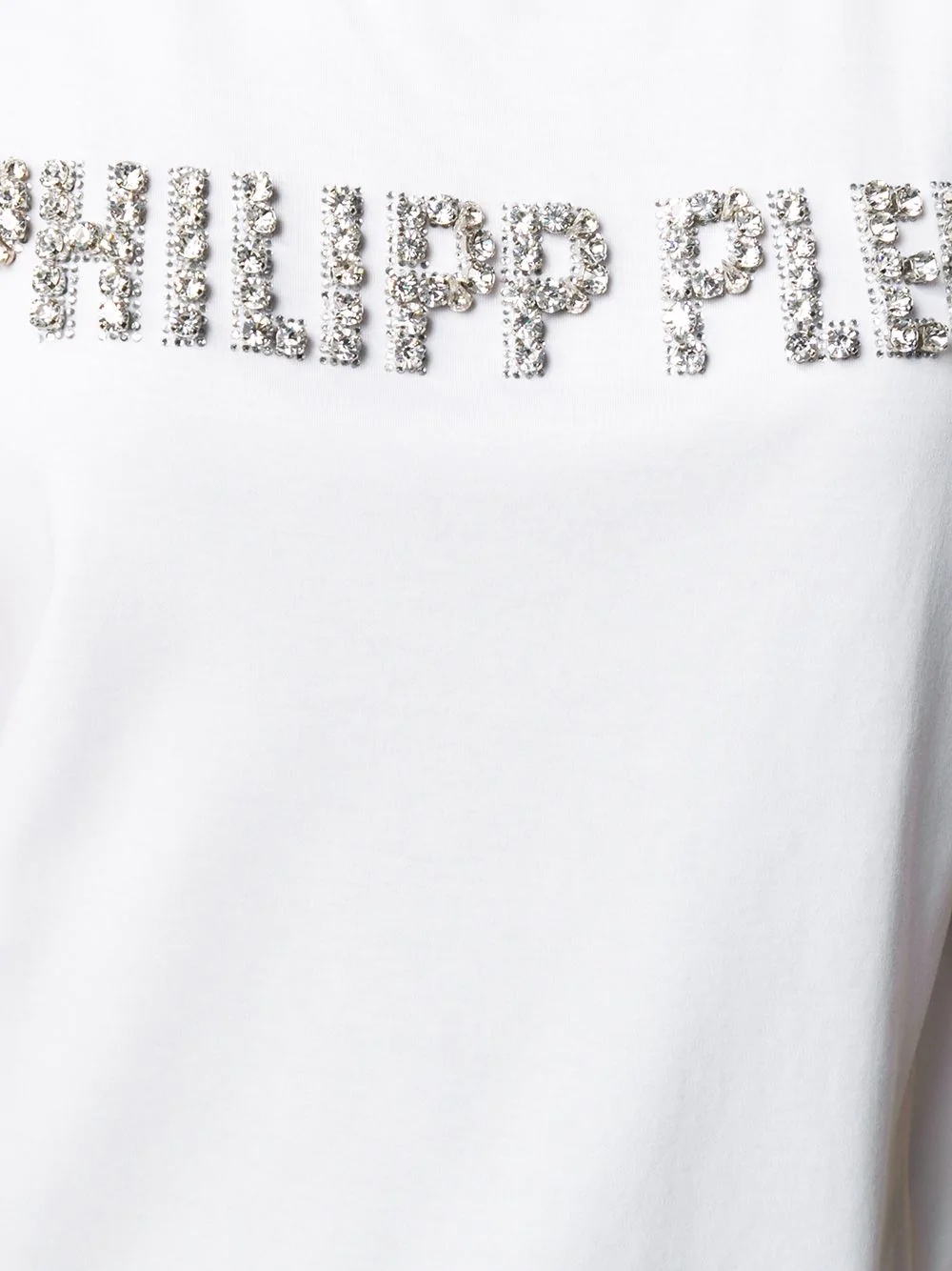 rhinestone-embellished logo T-shirt - 5