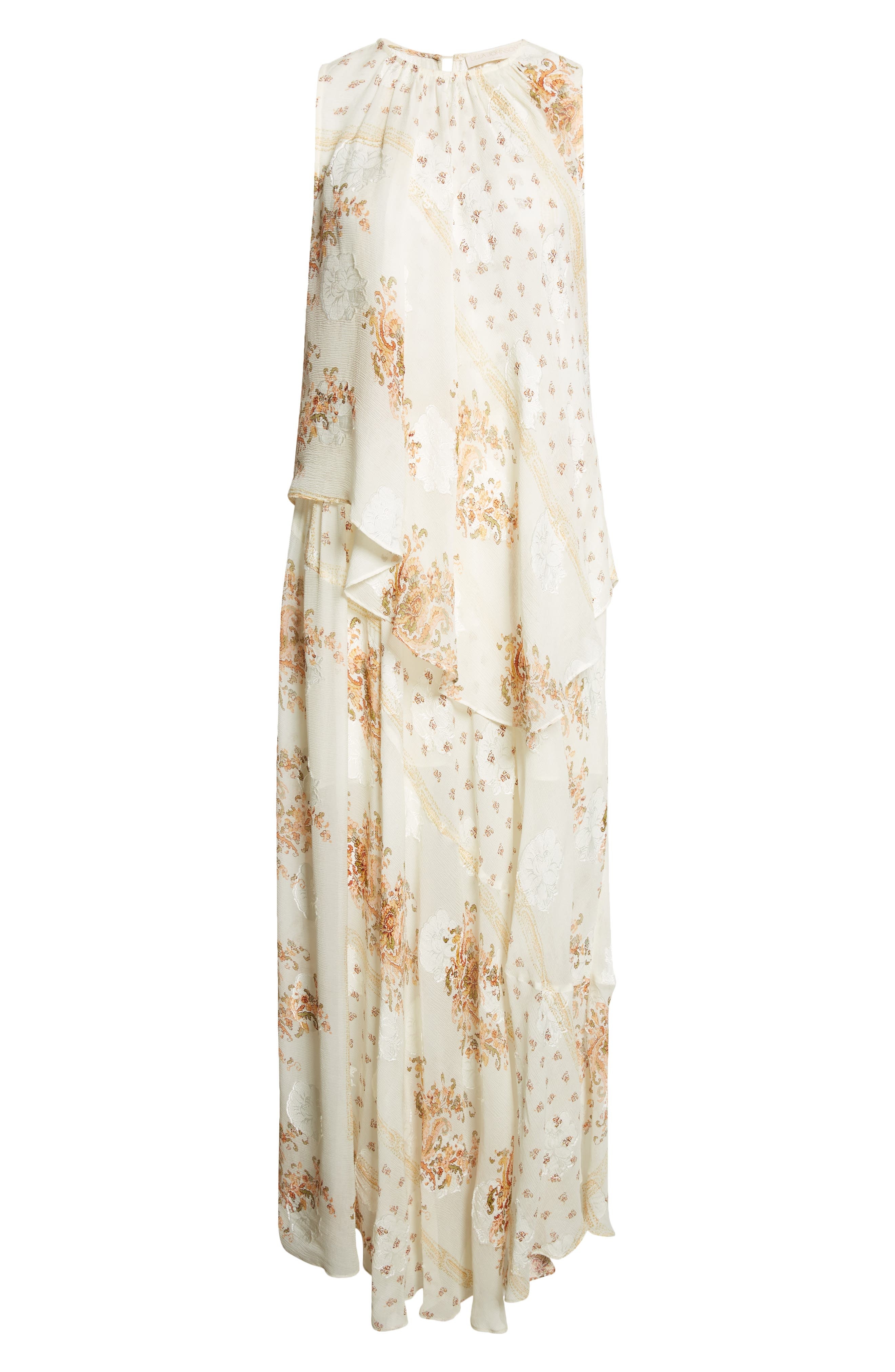 Ulla Johnson Caprice Floral Layered Silk Blend Dress in Alabaster at Nordstrom - 5