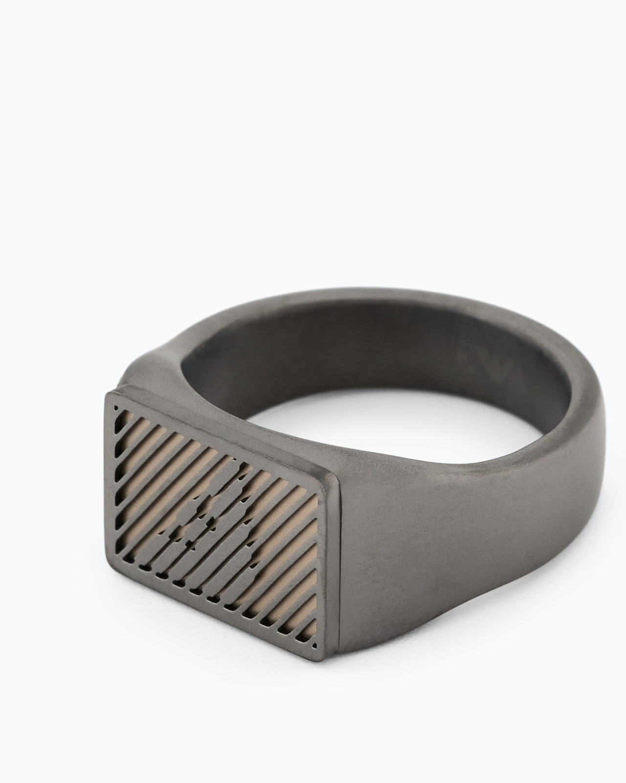 TWO-TONE STAINLESS STEEL SIGNET RING - 3