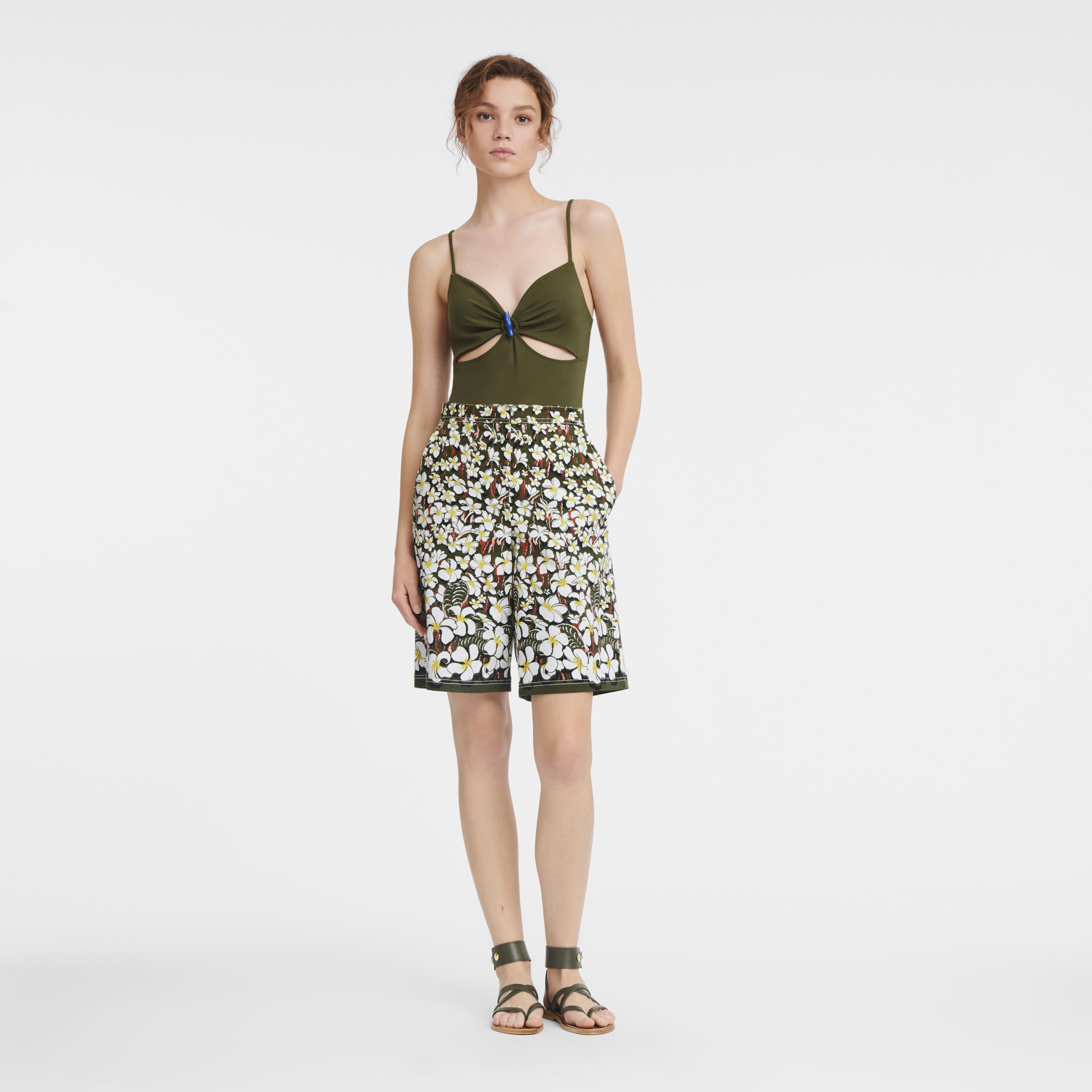 Bermuda shorts Khaki - Gabardine - 3
