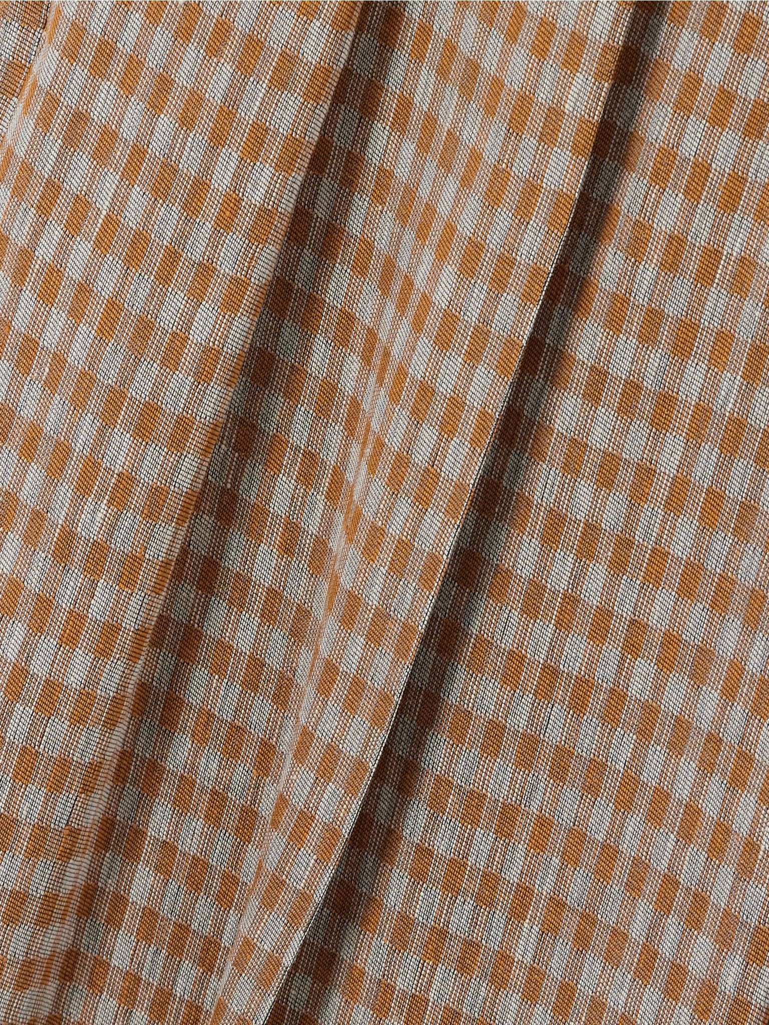 Sherry pleated checked linen-blend wide-leg pants Brown - 5