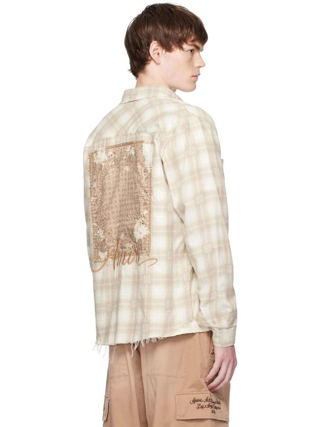Beuge Bleach Bandana Patch Flannel Shirt - 3
