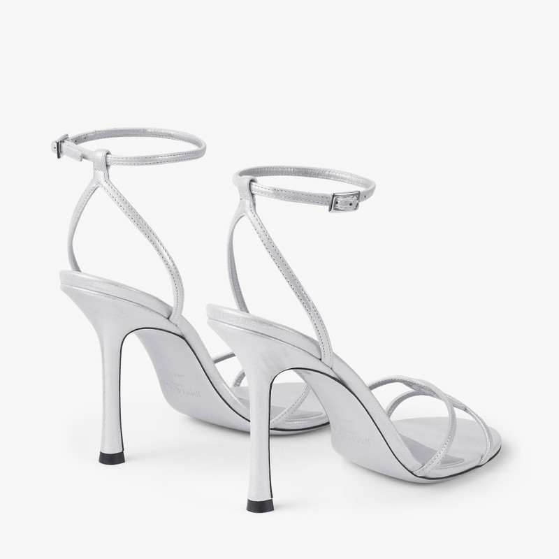 JIMMY CHOO Leo 100
Silver Shimmer Suede Sandal outlook