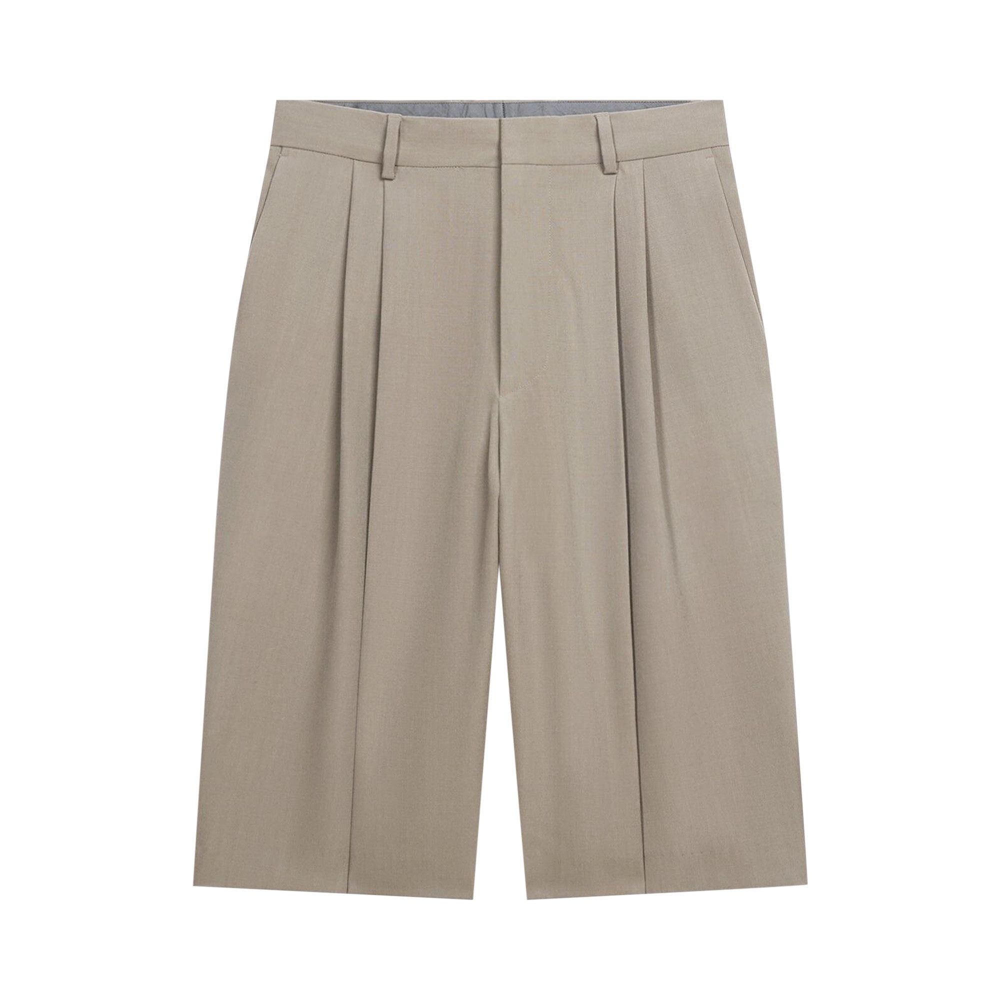 Dries Van Noten Tailored Wool Shorts 'Cement' - 1