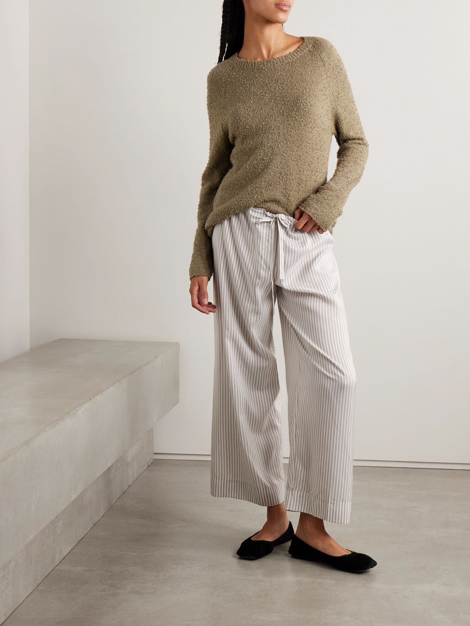 Kathy cotton-bouclé sweater Taupe - 2