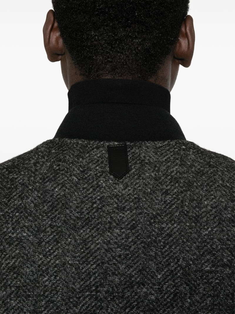 herringbone-pattern pocket jacket 5