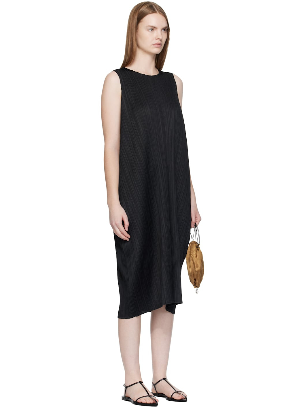 Black Lamp Shade Midi Dress - 2
