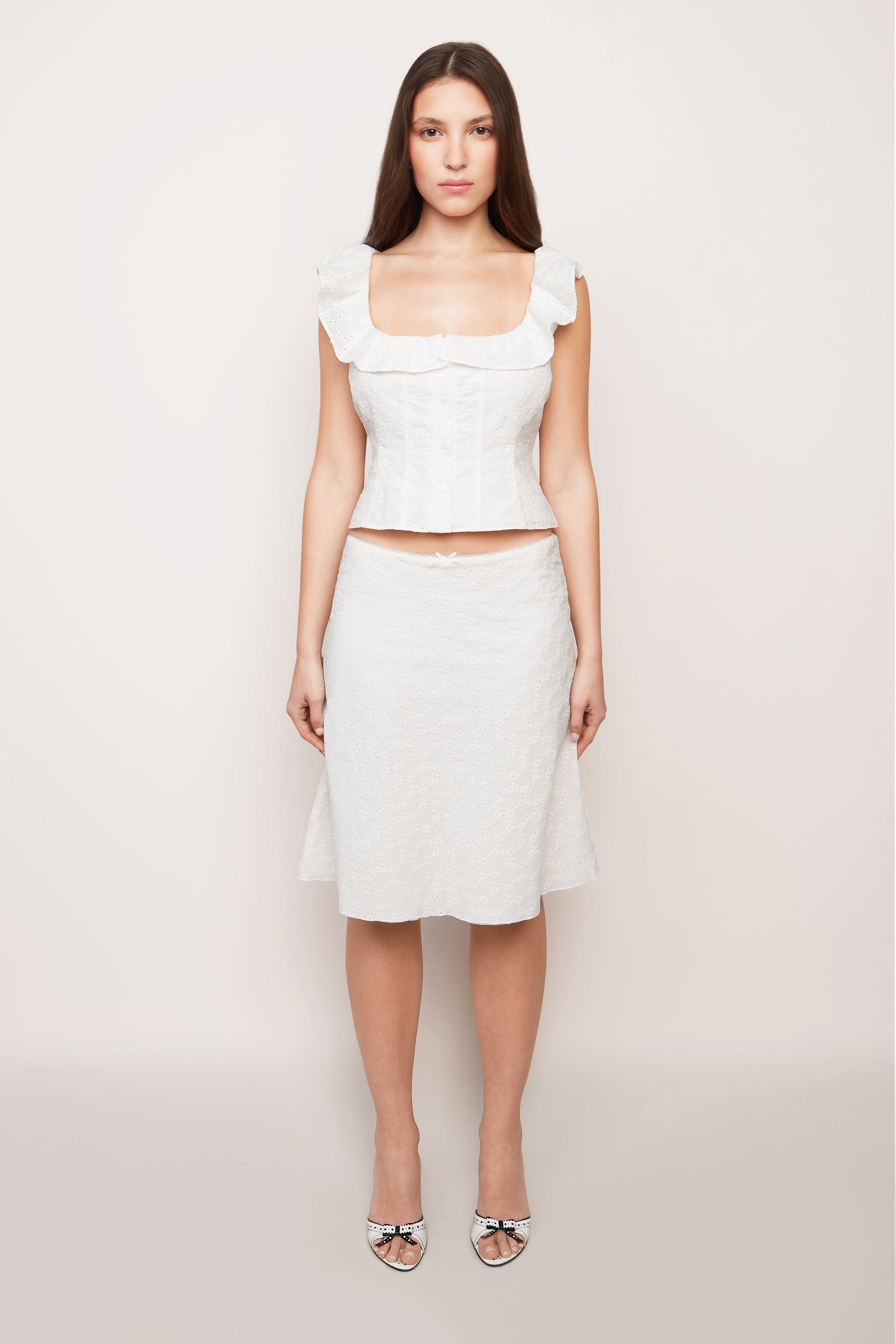 PALOMA SKIRT IN COTTON EYELET - 2