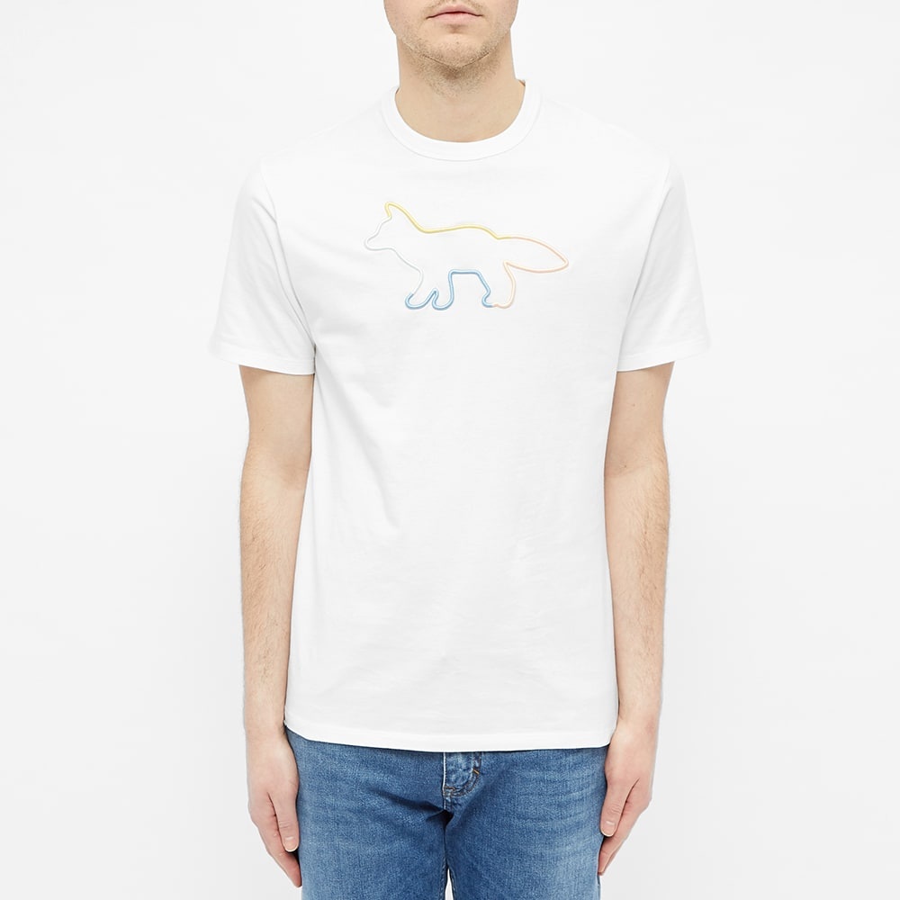 Maison Kitsuné Rainbow Profile Fox Embroidered Tee - 3