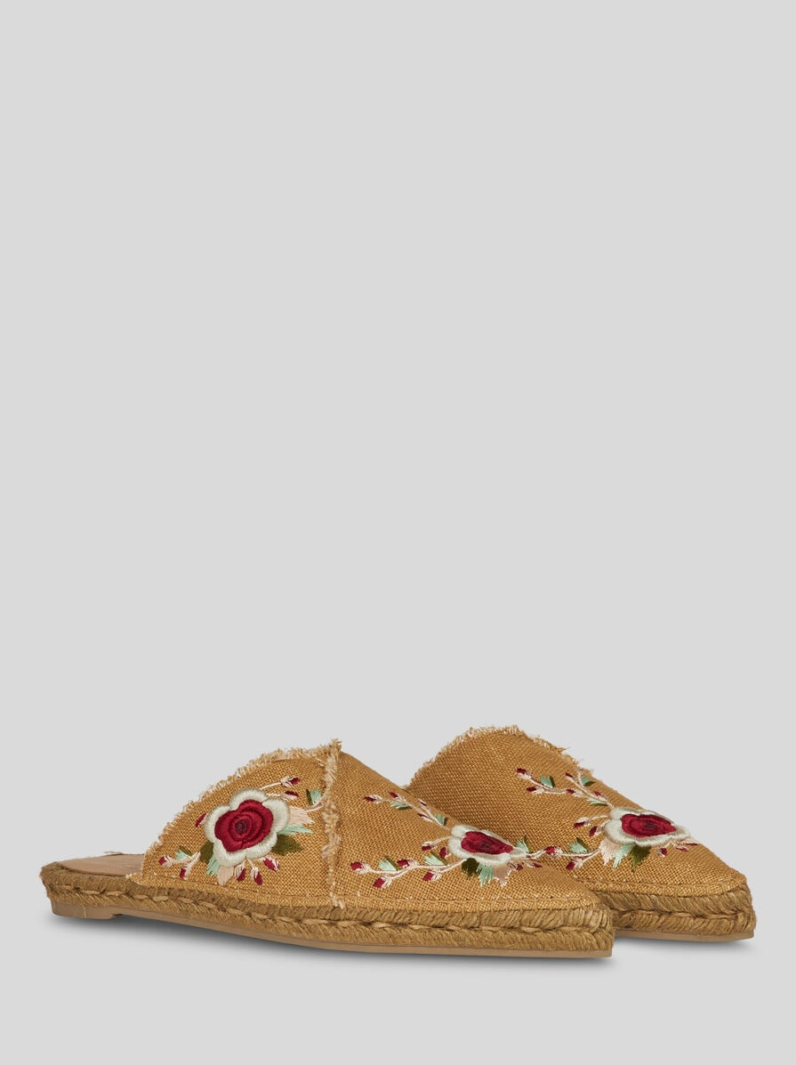 EMBROIDERED ESPADRILLE SLIDES - 3
