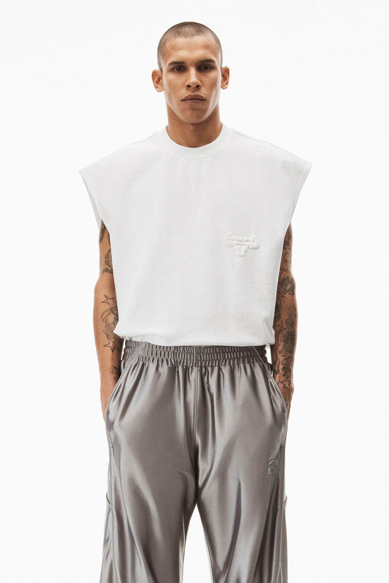 TRACK PANTS IN SATIN FAILLE JERSEY 4