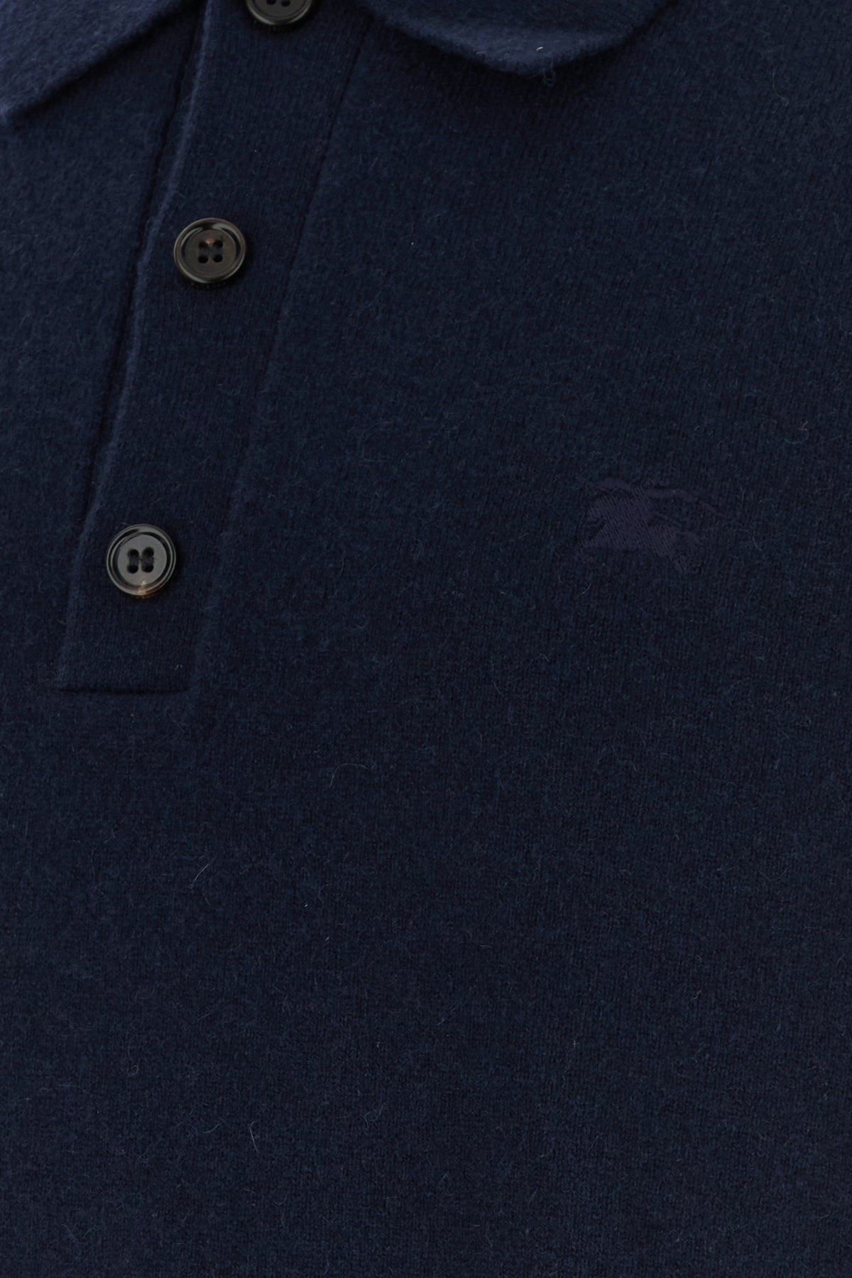 Navy blue cashmere blend polo shirt - 3