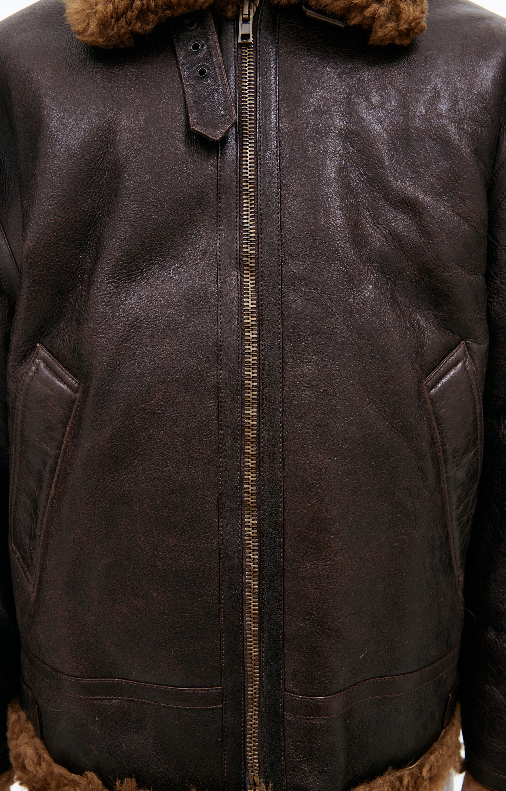 LEATHER AVIATOR JACKET - 5