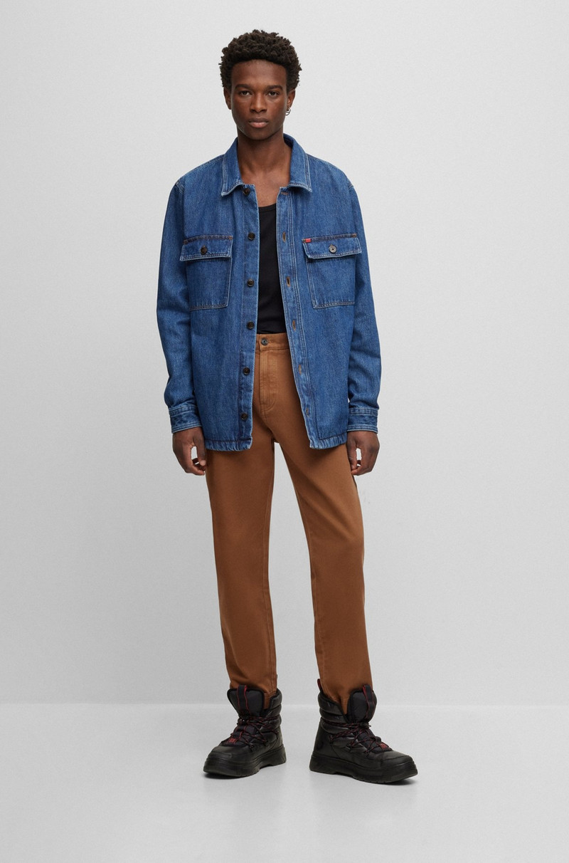 HUGO OVERSIZED-FIT OVERSHIRT IN COTTON DENIM AND LOGO DETAIL outlook