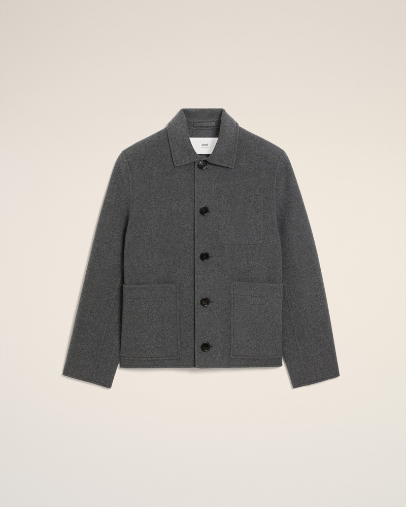 GREY WOOL BOXY BUTTONED JACKET 1