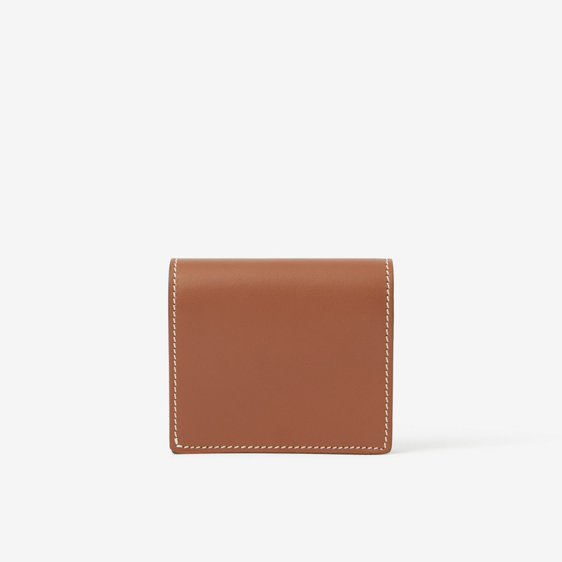 Vintage Check and Leather Small Folding Wallet 3